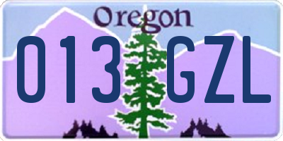 OR license plate 013GZL