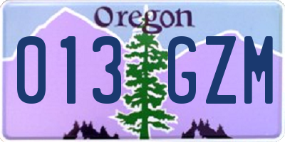 OR license plate 013GZM