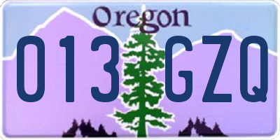 OR license plate 013GZQ
