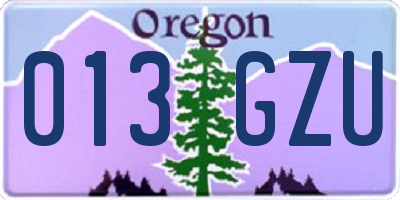 OR license plate 013GZU