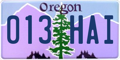 OR license plate 013HAI