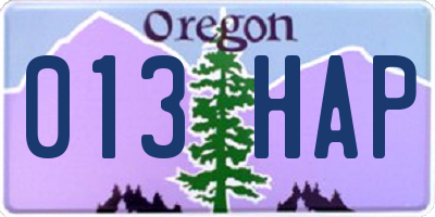 OR license plate 013HAP