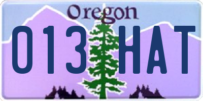 OR license plate 013HAT