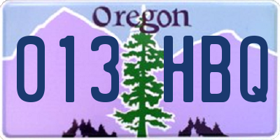 OR license plate 013HBQ