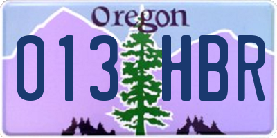 OR license plate 013HBR