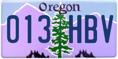 OR license plate 013HBV