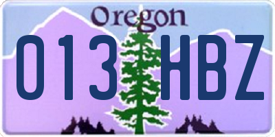 OR license plate 013HBZ