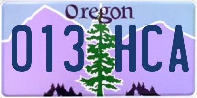 OR license plate 013HCA