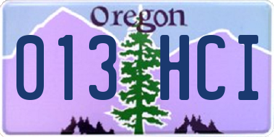 OR license plate 013HCI