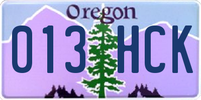 OR license plate 013HCK