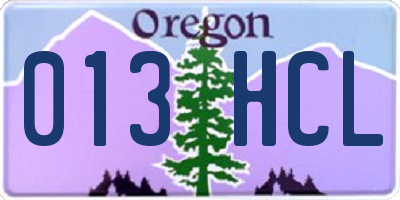 OR license plate 013HCL