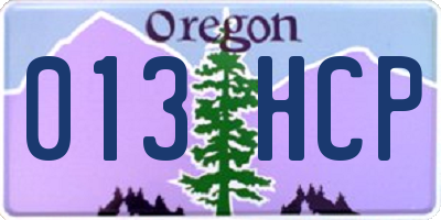OR license plate 013HCP