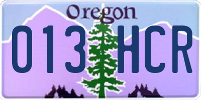 OR license plate 013HCR