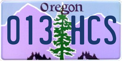 OR license plate 013HCS