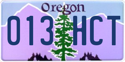 OR license plate 013HCT