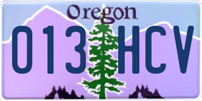 OR license plate 013HCV