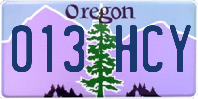 OR license plate 013HCY