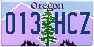 OR license plate 013HCZ
