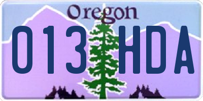 OR license plate 013HDA