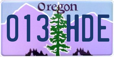 OR license plate 013HDE