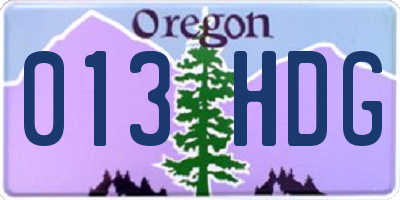 OR license plate 013HDG