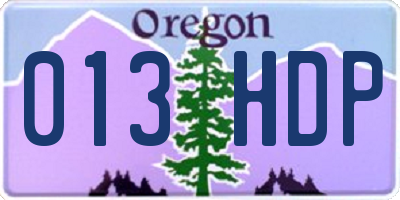 OR license plate 013HDP