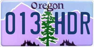 OR license plate 013HDR