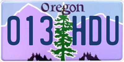OR license plate 013HDU