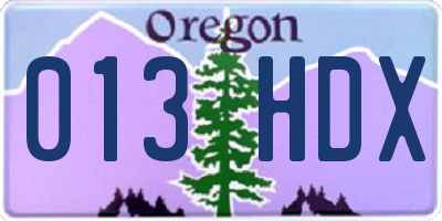 OR license plate 013HDX