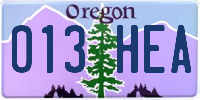 OR license plate 013HEA