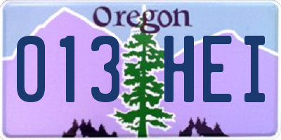 OR license plate 013HEI