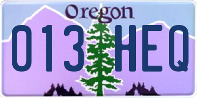 OR license plate 013HEQ
