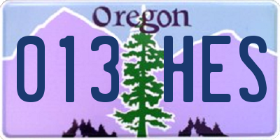 OR license plate 013HES