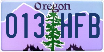 OR license plate 013HFB