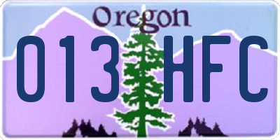 OR license plate 013HFC