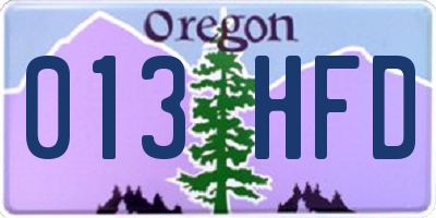 OR license plate 013HFD