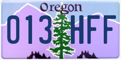 OR license plate 013HFF