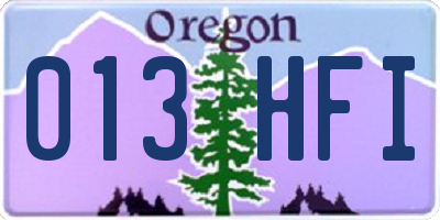 OR license plate 013HFI