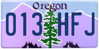 OR license plate 013HFJ