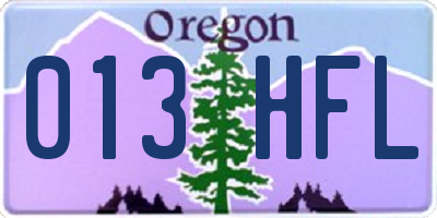 OR license plate 013HFL