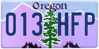 OR license plate 013HFP