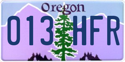 OR license plate 013HFR