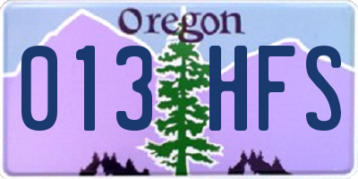 OR license plate 013HFS