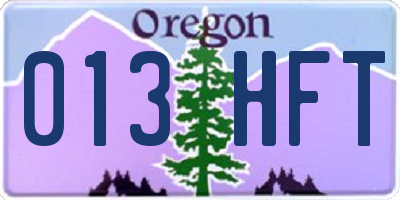 OR license plate 013HFT