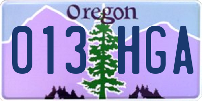 OR license plate 013HGA