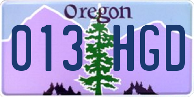 OR license plate 013HGD