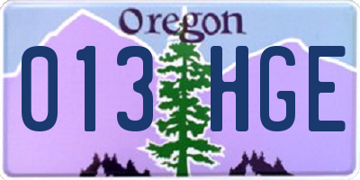 OR license plate 013HGE