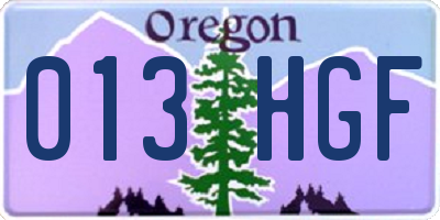 OR license plate 013HGF