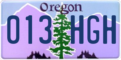 OR license plate 013HGH