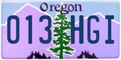 OR license plate 013HGI